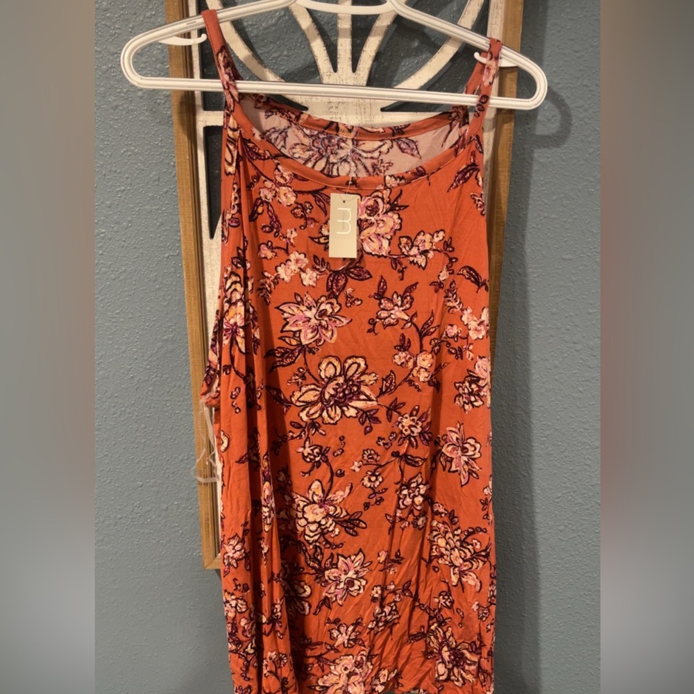 Floral Orange Tank Top